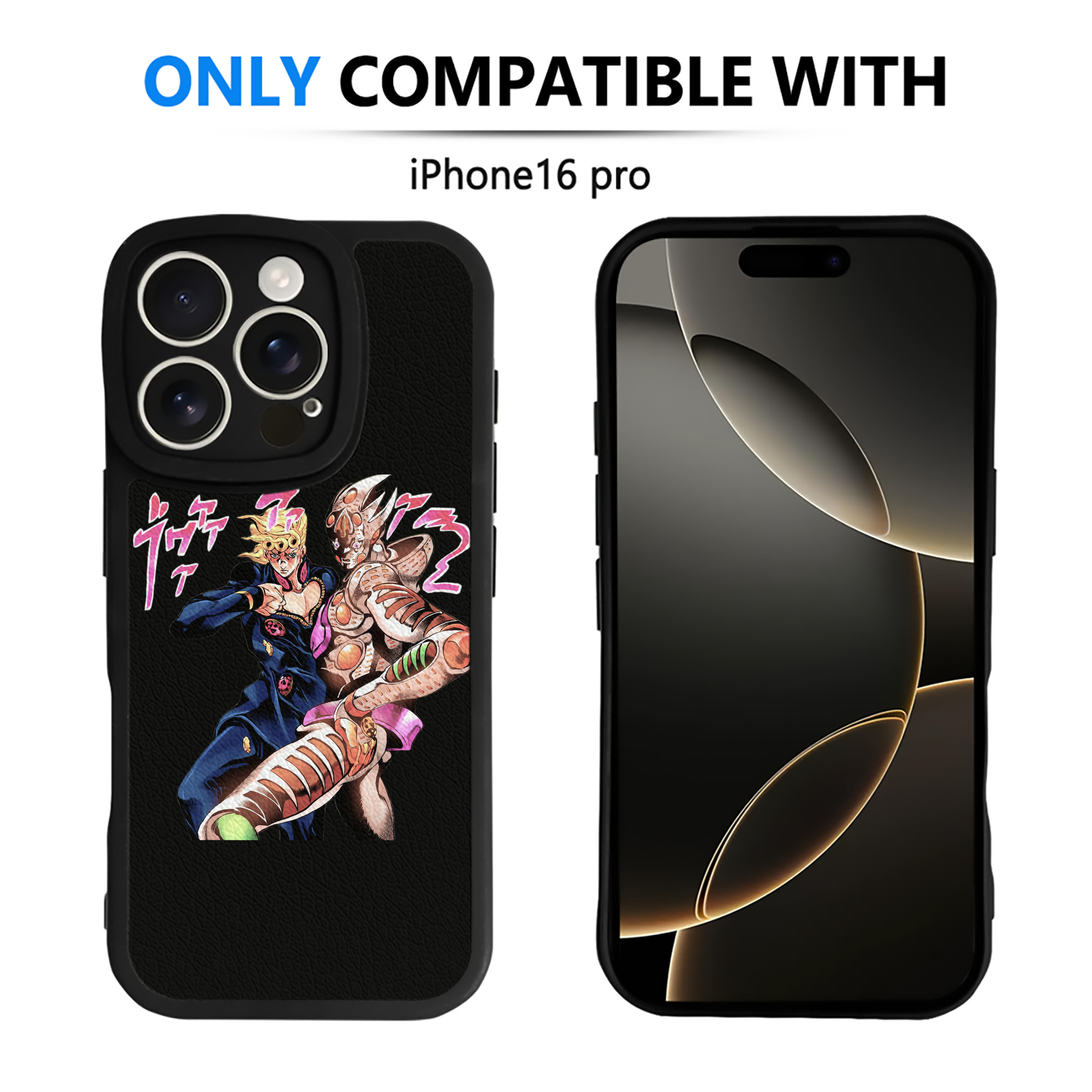 （画像用） ジョジョの奇妙な冒険 ジョルノ?ジョバァーナ JoJo's Bizarre Adventure Giorno Giovanna 【iPhone 16シリーズ対応】シリコンスマホケース（レザー調） 材質：シリコン